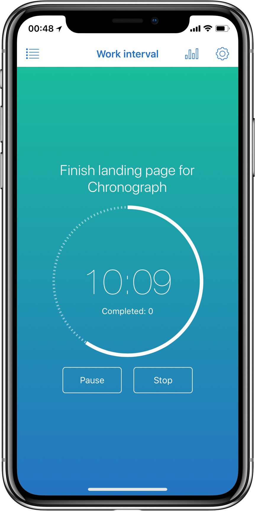 Chronograph app screenshot